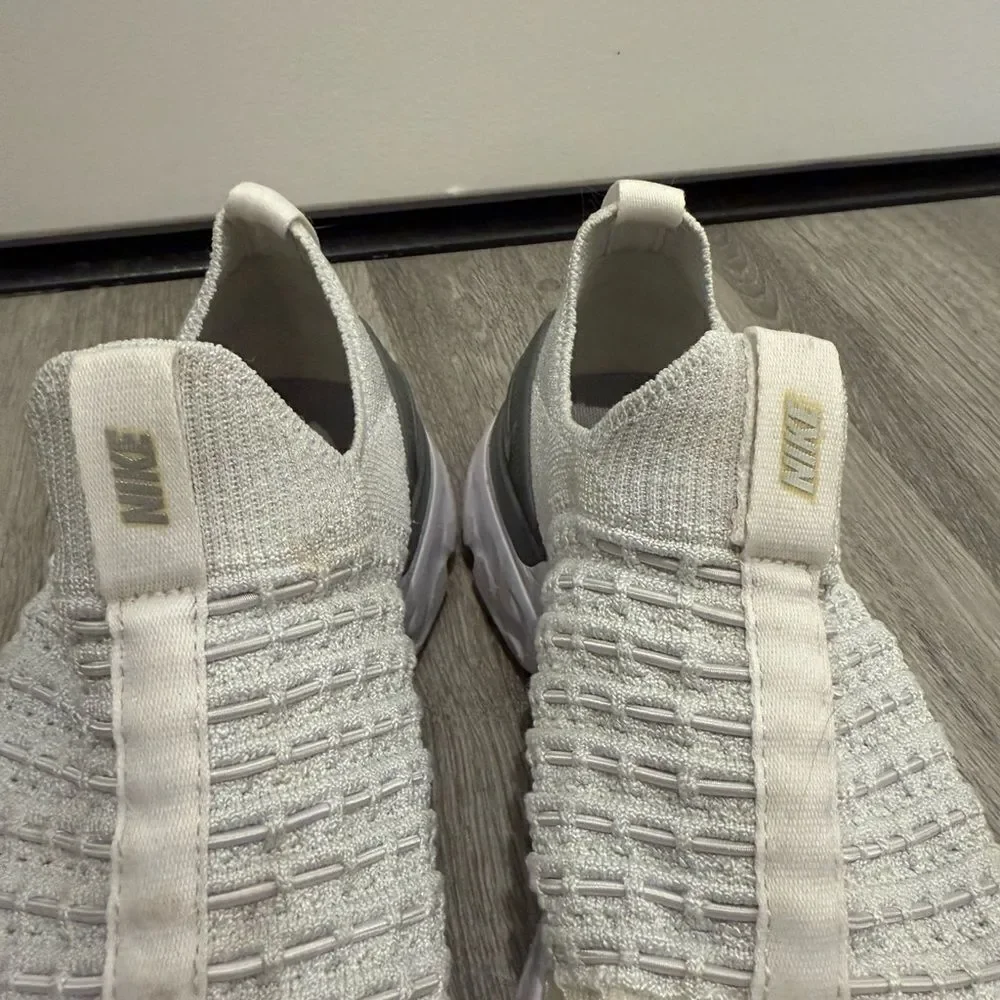 Nike White and Gray Flyknit Sneakers